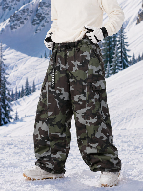 Wild Motion Herren-Snowboardhose mit reflektierenden Cargotaschen und extra weitem Schnitt