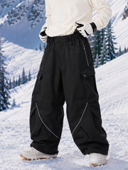Camden Punk Reflective Street Utility Cargo Snowboardhose für Herren – Baggy Freestyle Passform