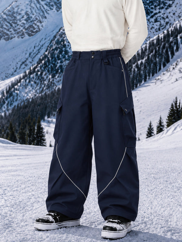 Camden Punk Reflective Street Utility Cargo Snowboardhose für Herren – Baggy Freestyle Passform