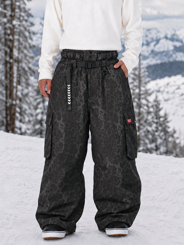 Pantalon de ski cargo ample et utilitaire pour homme – Modèle à ceinture de ville multipoches