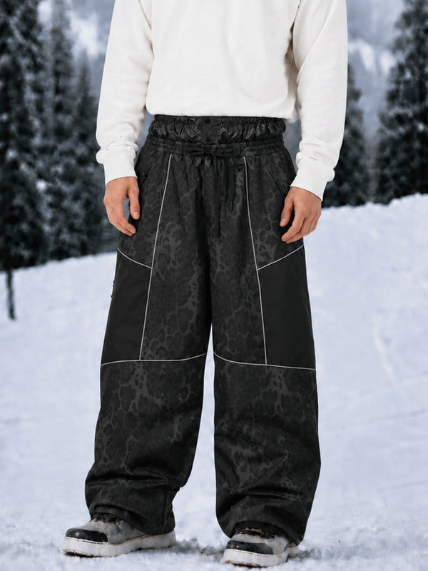 Pantalon de ski Wild Motion Super Baggy pour homme – Multi-poches, design à blocs de couleurs réfléchissants