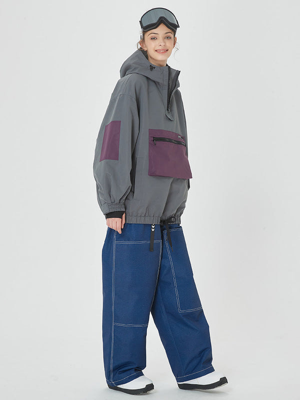 Damen-Mountain-Freerider-Freestyle-Skianzug, Baggy-Schneejacke und -hose