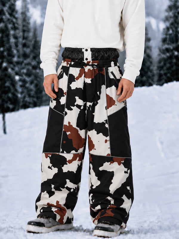 Pantalon de ski Wild Motion Super Baggy pour homme – Multi-poches, design à blocs de couleurs réfléchissants