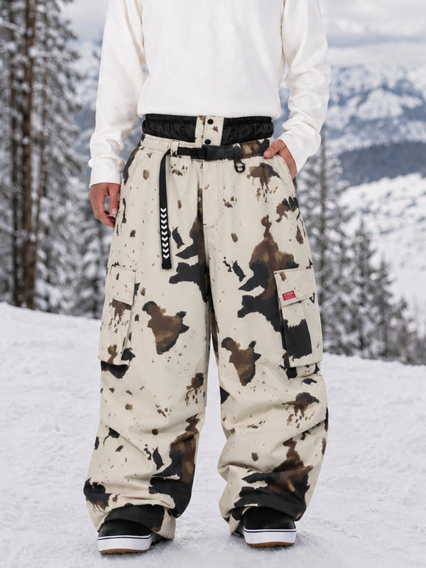 Pantalon de ski cargo ample et utilitaire pour homme – Modèle à ceinture de ville multipoches
