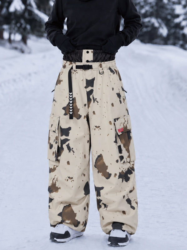Damen-Street-Utility-Cargo-Schneehose im Baggy-Stil – Design mit mehreren Taschen und Gürtel