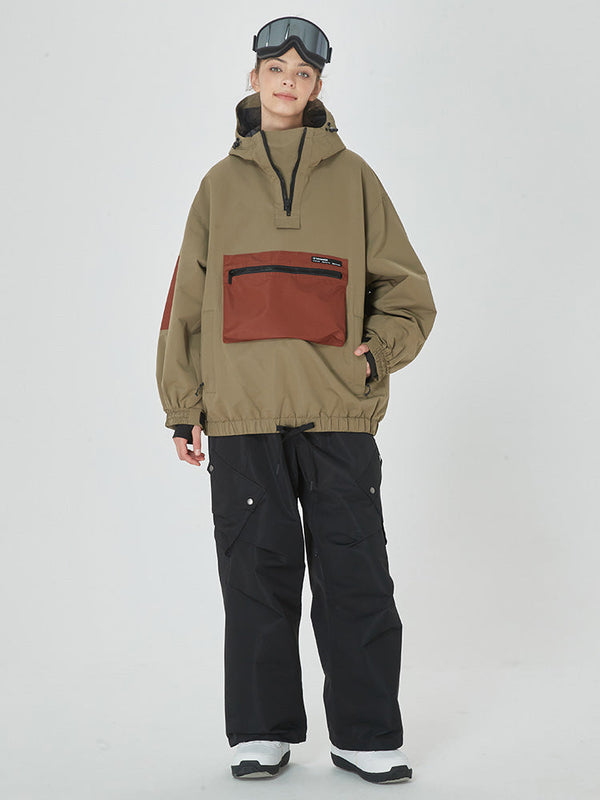 Damen-Winter-Bomberjacke, Baggy-Schneejacke & Swag-Cargo-Snowboardhose