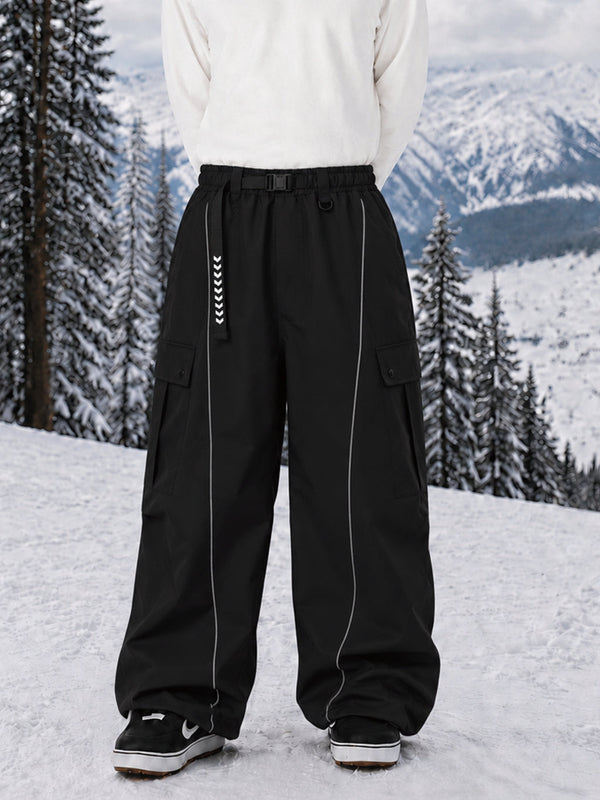 Wild Motion Herren-Snowboardhose mit reflektierenden Cargotaschen und extra weitem Schnitt