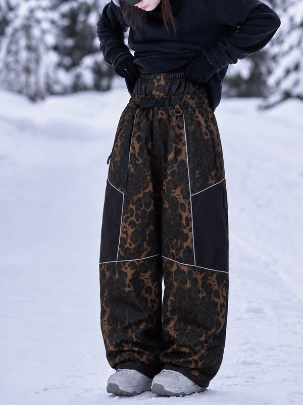 Wild Motion Super Baggy Schneehose für Damen – Reflektierendes Colorblock-Design mit mehreren Taschen