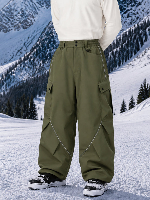 Camden Punk Reflective Street Utility Cargo Snowboardhose für Herren – Baggy Freestyle Passform