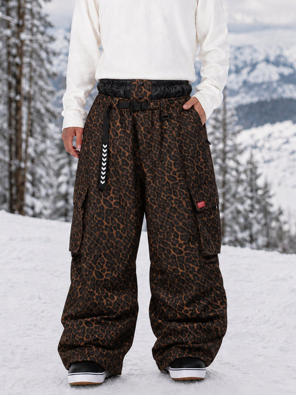Pantalon de ski cargo ample et utilitaire pour homme – Modèle à ceinture de ville multipoches