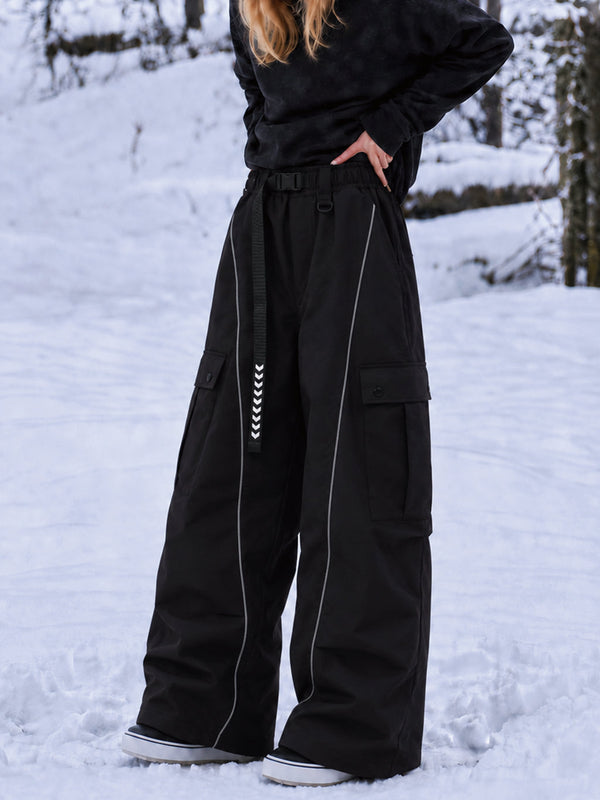 Wild Motion Damen-Snowboardhose mit reflektierenden Cargotaschen und extra weitem Schnitt