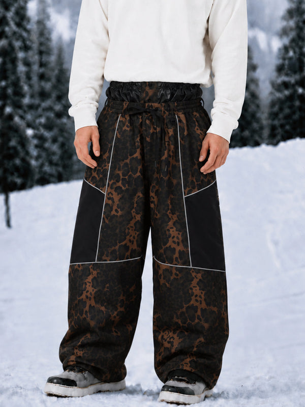 Pantalon de ski Wild Motion Super Baggy pour homme – Multi-poches, design à blocs de couleurs réfléchissants
