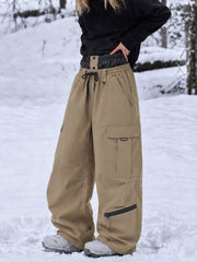 Pantalon de snowboard cargo utilitaire Techline pour femme, inspiré des vêtements de travail – Coupe ample et freestyle