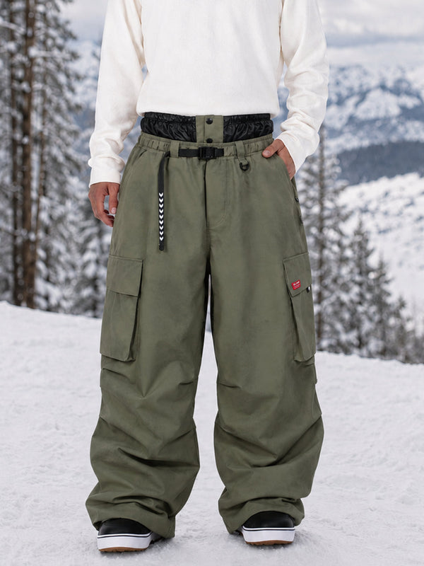 Pantalon de ski cargo ample et utilitaire pour homme – Modèle à ceinture de ville multipoches
