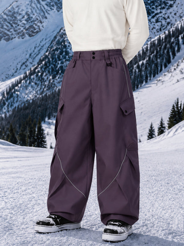 Camden Punk Reflective Street Utility Cargo Snowboardhose für Herren – Baggy Freestyle Passform