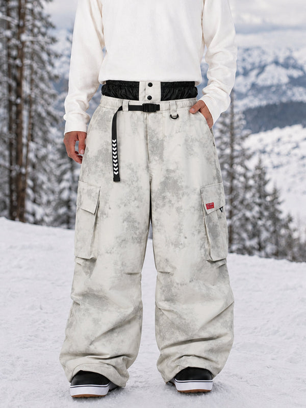 Pantalon de ski cargo ample et utilitaire pour homme – Modèle à ceinture de ville multipoches