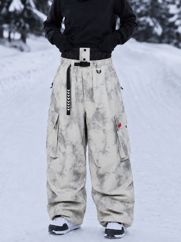 Damen-Street-Utility-Cargo-Schneehose im Baggy-Stil – Design mit mehreren Taschen und Gürtel