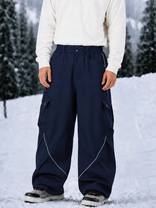 Camden Punk Reflective Street Utility Cargo Snowboardhose für Herren – Baggy Freestyle Passform