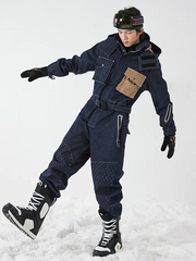 Herren-Schneeanzug Vector Nebula aus gespleißtem Denim, einteilig