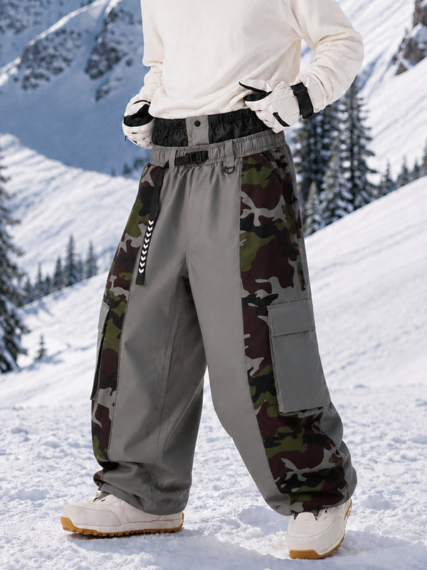 Herren-Snowboardhose mit reflektierendem Wild Motion Colorblock-Design, extra weit geschnitten