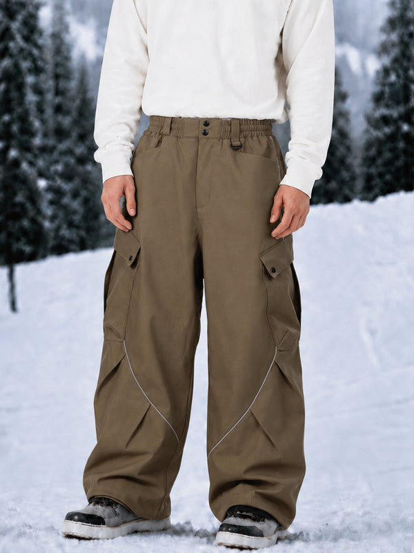 Camden Punk Reflective Street Utility Cargo Snowboardhose für Herren – Baggy Freestyle Passform