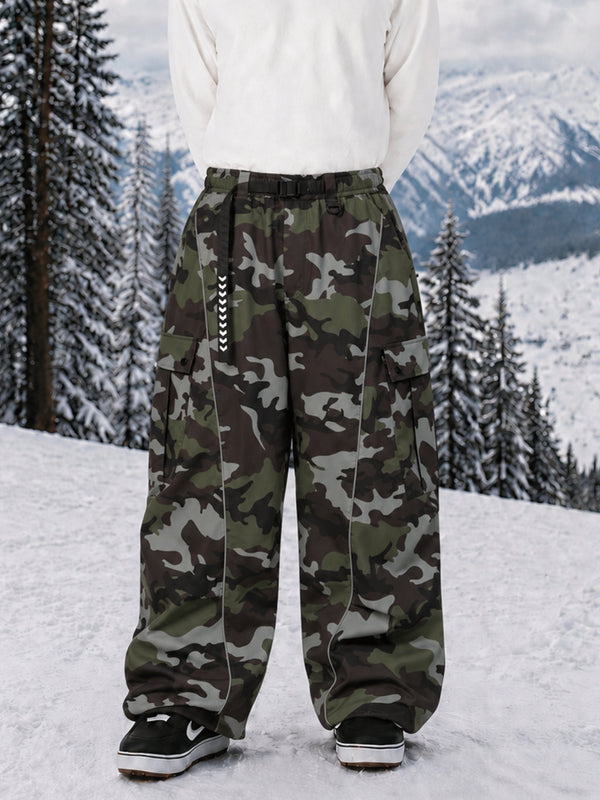 Wild Motion Herren-Snowboardhose mit reflektierenden Cargotaschen und extra weitem Schnitt