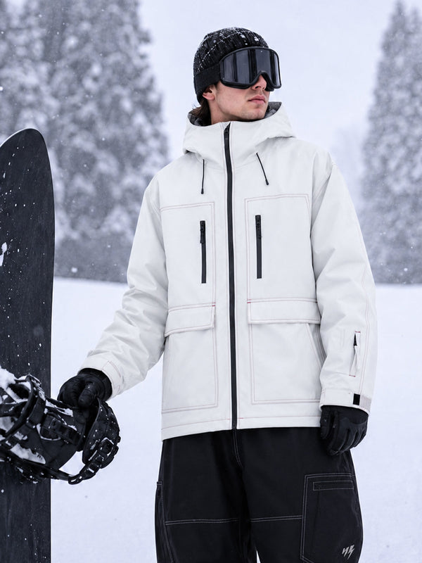 UrbanCraft Workwear Utility Freestyle Snowboardjacke für Herren – Reflektierende Kapuze & Streetstyle