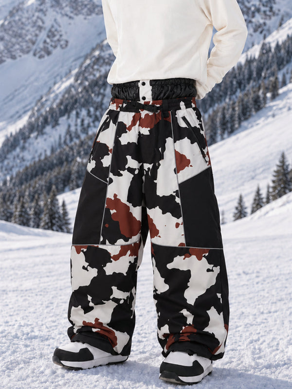 Pantalon de ski Wild Motion Super Baggy pour homme – Multi-poches, design à blocs de couleurs réfléchissants