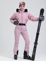 Arctic Vogue Damen-Daunenoverall mit Fleece-Futter im Berg-Chic-Stil