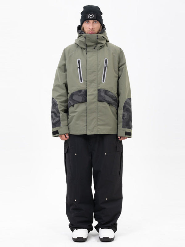 Chillform Herren-Schneeanzug mit reflektierendem Tarnmuster – Glow Trail Jacke mit Baggy-Schneehose (Set)