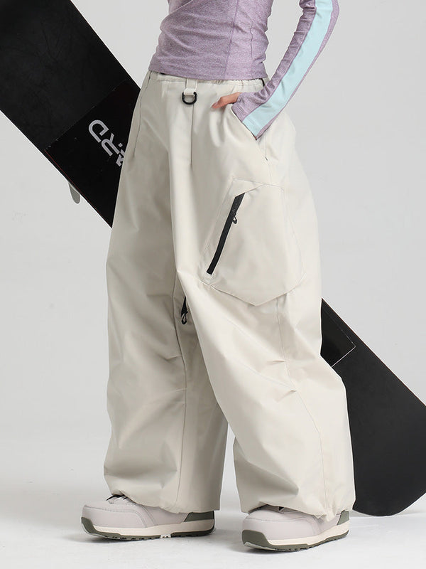 Gsou Snow Damen Strapazierfähige Urban Vibe All Function Baggy Schneehose
