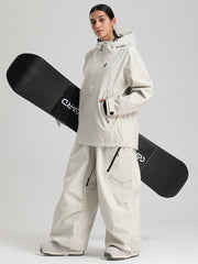 Gsou Snow Damen-Skianzug, strapazierfähig, Bergflauschig, Pullover-Anorak, Baggy-Schneeanzug
