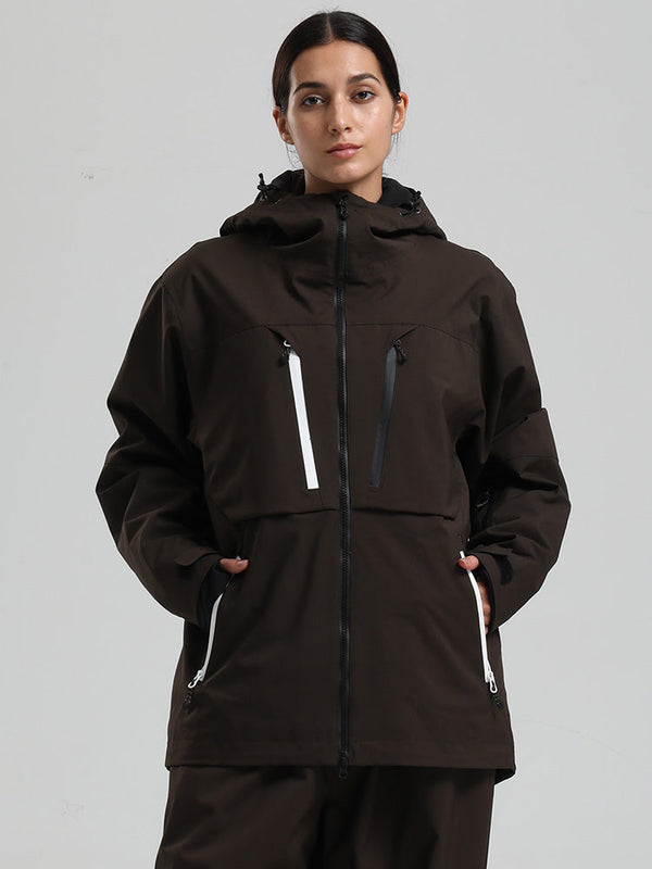 Gsou Snow Damen-Winterjacke, strapazierfähig, Mountain Pro, Funktions-Cargo-Schneejacke