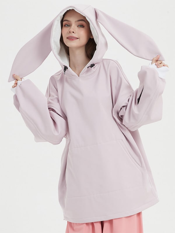 Doorek Unisex Niedlicher Hasen-Hoodie, wasserdicht, für Schnee geeignet