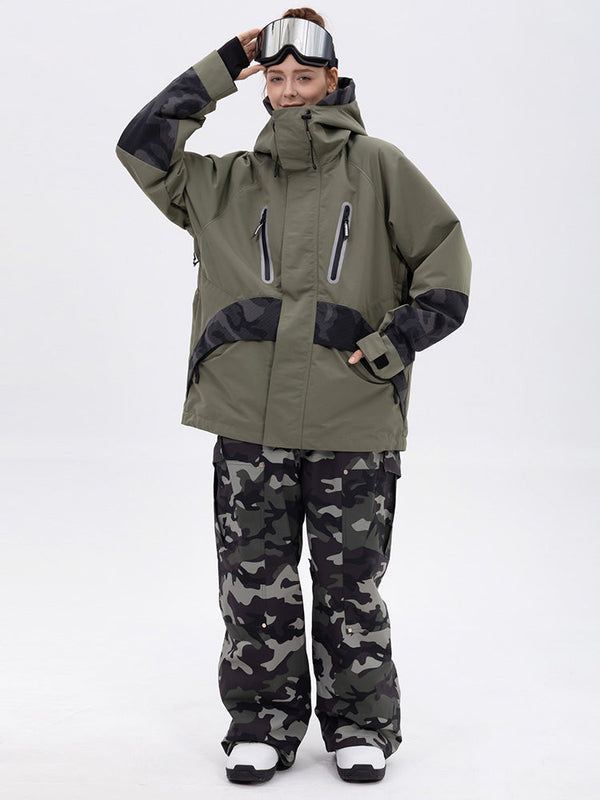 Chillform Damen-Schneeanzug mit reflektierendem Tarnmuster – Glow Trail Jacke mit Baggy-Schneehose (Set)