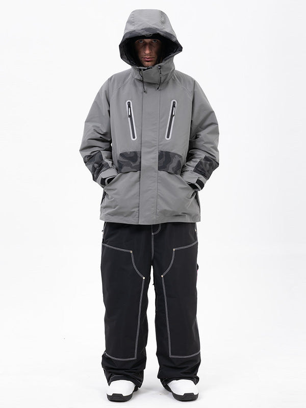 Chillform Herren-Schneeanzug mit reflektierendem Tarnmuster – Glow Trail Jacke mit Freerider Baggy Schneehose