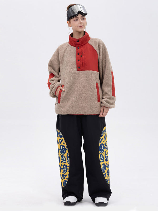 Damen-Pullover aus Kunst-Sherpa-Fleece für die Berge & stylische reflektierende Cargo-Schneehose