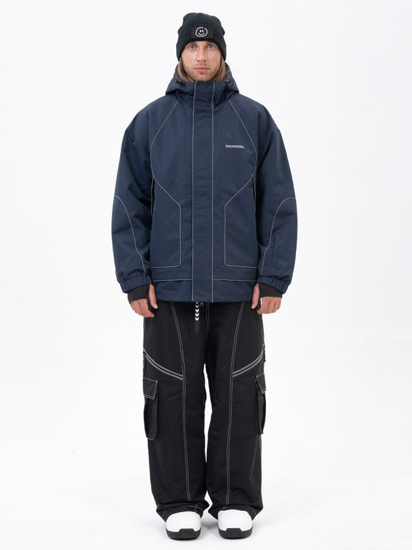 Men's Night Skiing Chill Reflective Snow Suit – Mountain Jacket & Streetstorm Baggy Pants Set