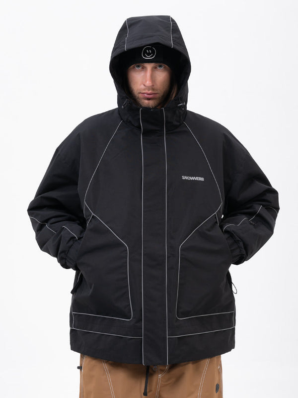 Mountain Chill Allwetter-Schneejacke für Herren mit reflektierenden Eigenschaften – Ideal zum Nachtskifahren und Snowboarden