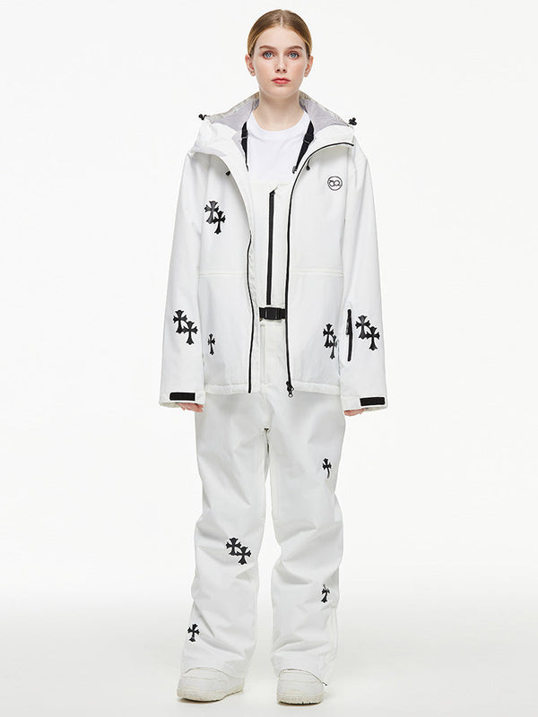 Damen-Schneeanzug „Arctic Queen Snowflake Princess Fantasy“ mit Latzhose