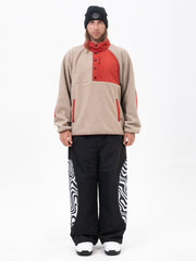Herren-Pullover aus Kunst-Sherpa-Fleece für die Berge & stylische reflektierende Cargo-Schneehose