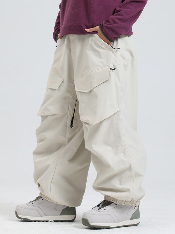 Gsou Snow Urban Slope Damen-Schneehose mit Knieflex-Cargotaschen und weitem Bein