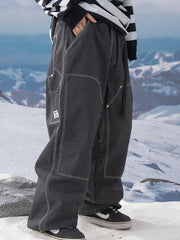 John Snow ChillTrack Oversize Baggy Snowboardhose für Damen, Cargo-Jeans aus Denim