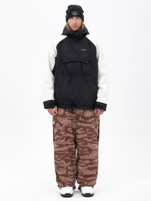 Freestyle-Mountain-Camo-Schneeanzug für Herren – Bomberjacke & Baggy-Hose-Set