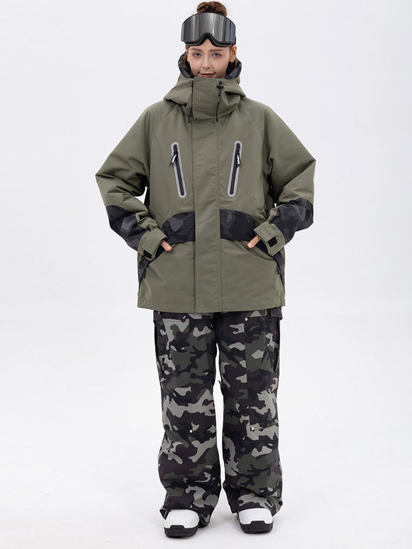 Chillform Damen-Schneeanzug mit reflektierendem Tarnmuster – Glow Trail Jacke mit Baggy-Schneehose (Set)