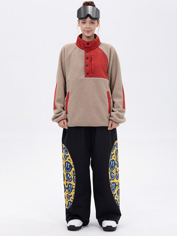 Damen-Pullover aus Kunst-Sherpa-Fleece für die Berge & stylische reflektierende Cargo-Schneehose