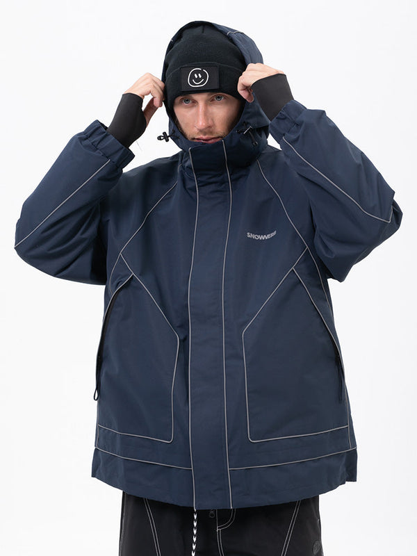 Mountain Chill Allwetter-Schneejacke für Herren mit reflektierenden Eigenschaften – Ideal zum Nachtskifahren und Snowboarden
