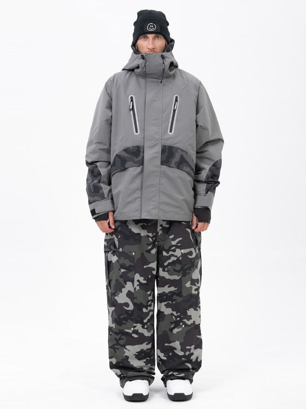 Chillform Herren-Schneeanzug mit reflektierendem Tarnmuster – Glow Trail Jacke mit Baggy-Schneehose (Set)