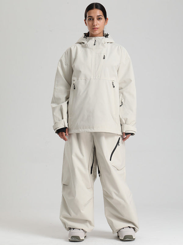 Gsou Snow Damen-Skianzug, strapazierfähig, Bergflauschig, Pullover-Anorak, Baggy-Schneeanzug