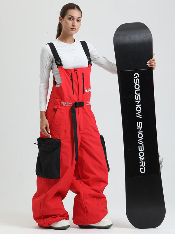 Gsou Snow Alpine Freestyle Extra-Baggy Damen-Skihose mit Trägern